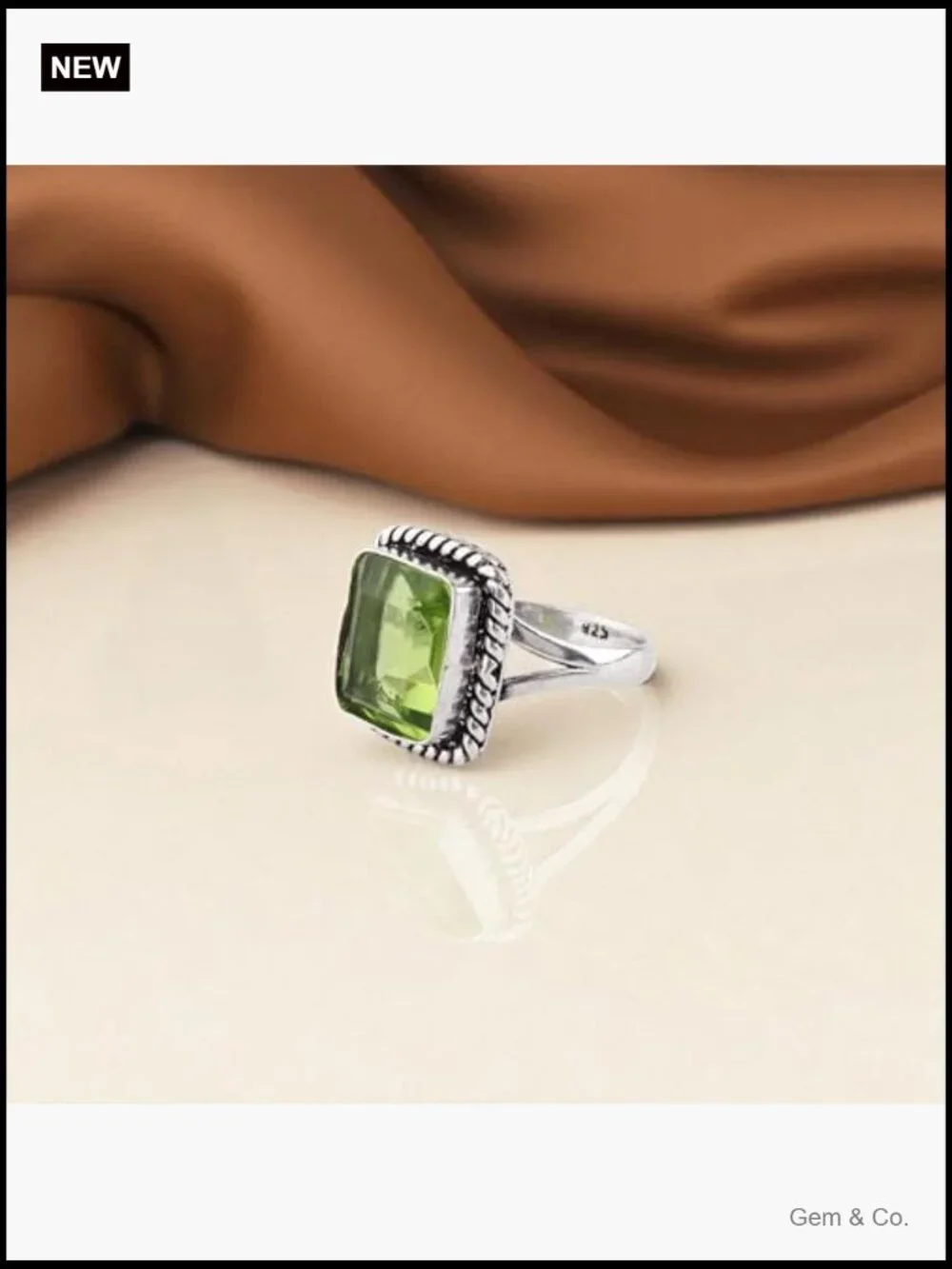 Handmade Bohemian Statement Ring, Bezel Set Oxidized Sterling Silver